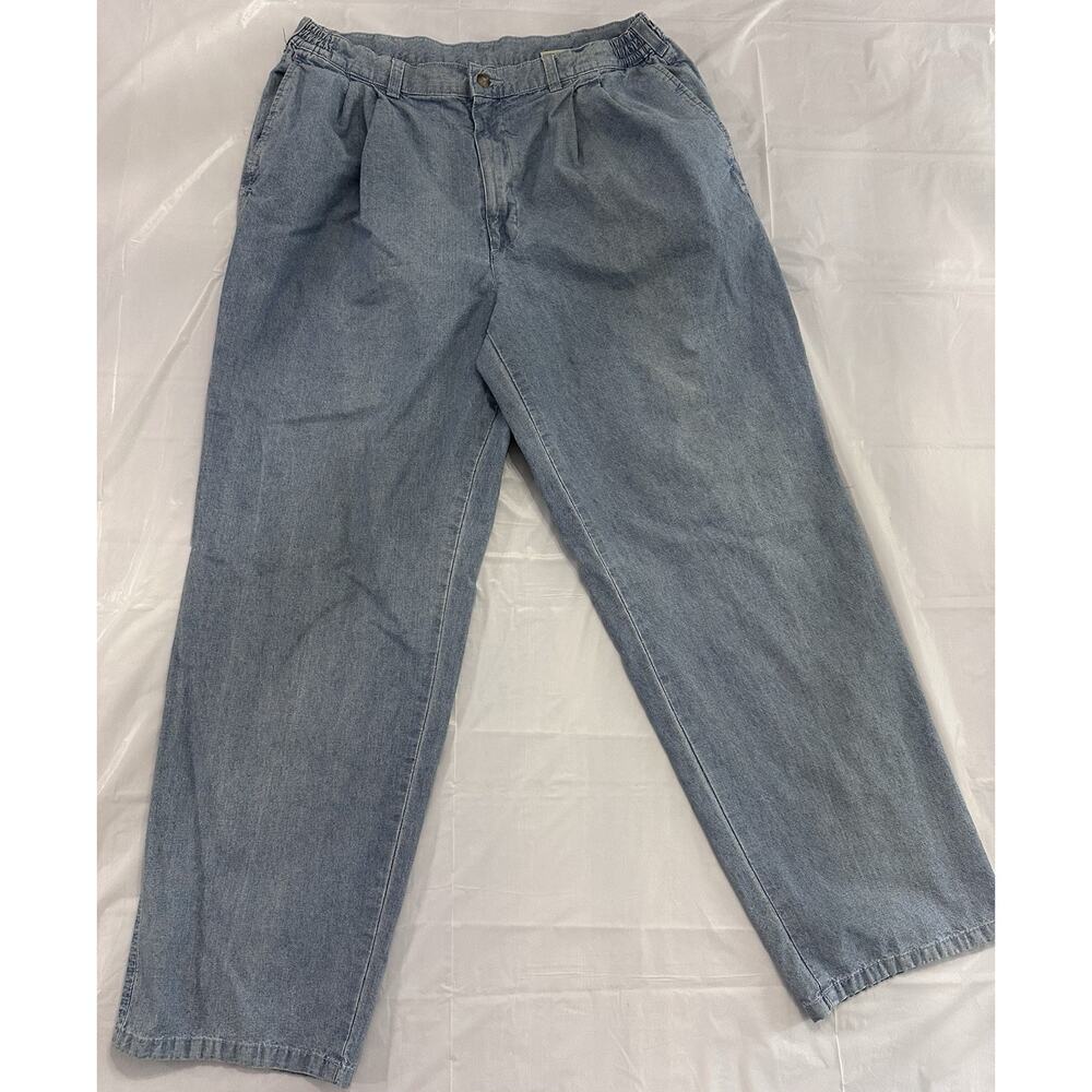 Savane Dad Jeans Chino Light Blue 36x30denim Comfort Waist Retro 100% Cotton